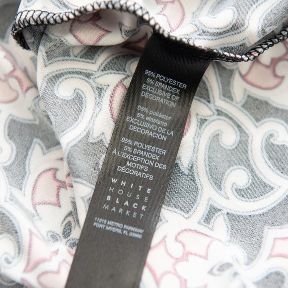 White House Black Market Date Top Criss Cross Sleeveless Printed V-neck Small - Picture 5 of 7